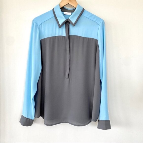 New York & Company 1/2  button down shirt with long sleeves - Picture 1 of 10